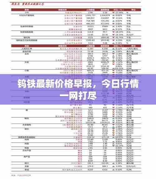 钨铁最新价格早报,今日行情一网打尽