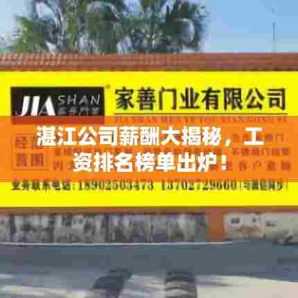 湛江公司薪酬大揭秘,工资排名榜单出炉!