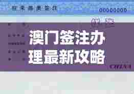 澳门签注办理最新攻略,一站式解决你的签证问题!
