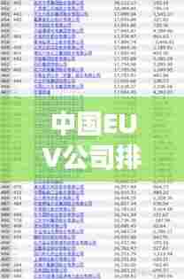 中国EUV公司排行榜揭晓,领先企业一览