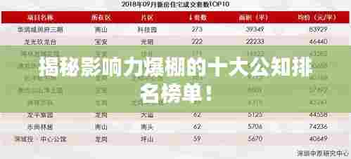 揭秘影响力爆棚的十大公知排名榜单！