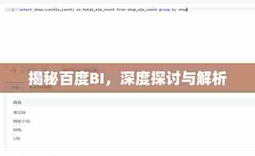 揭秘百度BI,深度探讨与解析