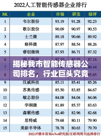揭秘我市智能传感器公司排名,行业巨头究竟花落谁家?