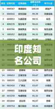 印度知名公司排名揭晓，揭秘影响力巨头！