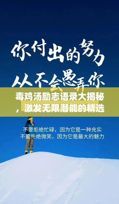 毒鸡汤励志语录大揭秘,激发无限潜能的精选箴言