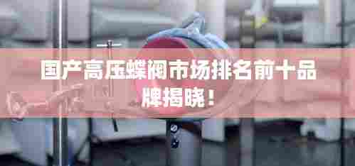 国产高压蝶阀市场排名前十品牌揭晓!