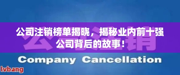 公司注销榜单揭晓，揭秘业内前十强公司背后的故事！