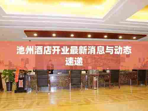 池州酒店开业最新消息与动态速递