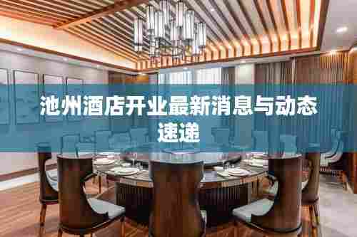 池州酒店开业最新消息与动态速递