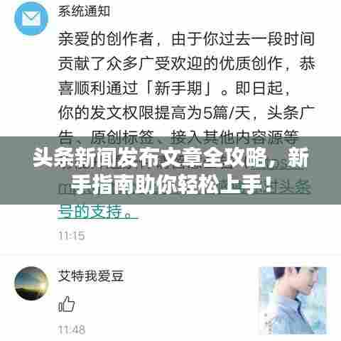 头条新闻发布文章全攻略,新手指南助你轻松上手!