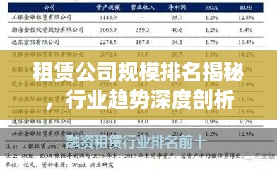 租赁公司规模排名揭秘,行业趋势深度剖析