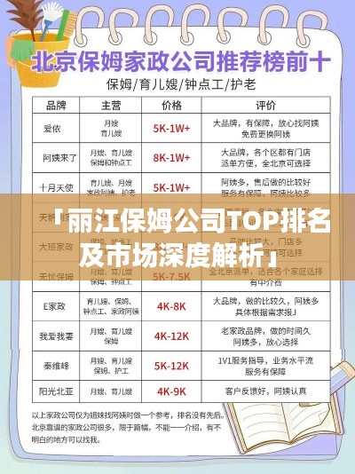 「丽江保姆公司TOP排名及市场深度解析」