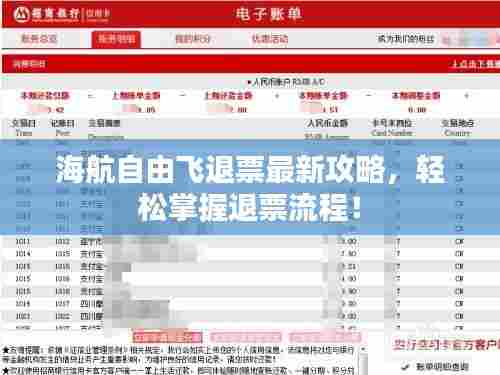 海航自由飞退票最新攻略，轻松掌握退票流程！
