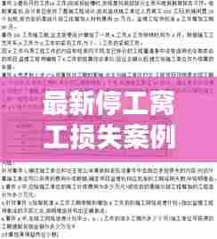 最新停工窝工损失案例解析，教训、启示与应对之策