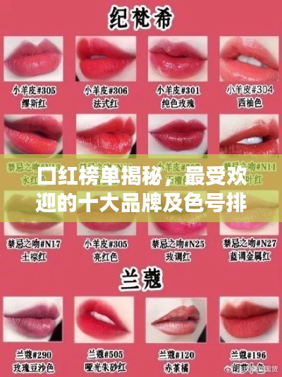 口红榜单揭秘,最受欢迎的十大品牌及色号排名,316口红上榜!
