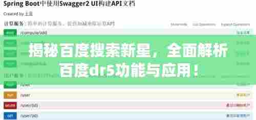 揭秘百度搜索新星，全面解析百度dr5功能与应用！