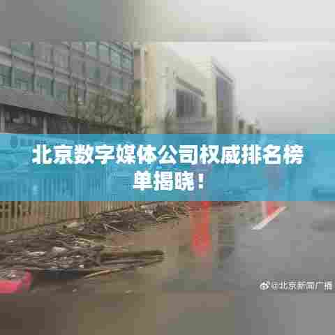 北京数字媒体公司权威排名榜单揭晓!