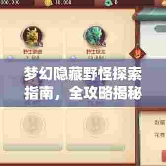 梦幻隐藏野怪探索指南，全攻略揭秘，最新神秘地点大揭秘！