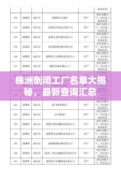 株洲倒闭工厂名单大揭秘,最新查询汇总