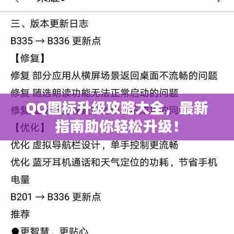 QQ图标升级攻略大全,最新指南助你轻松升级!