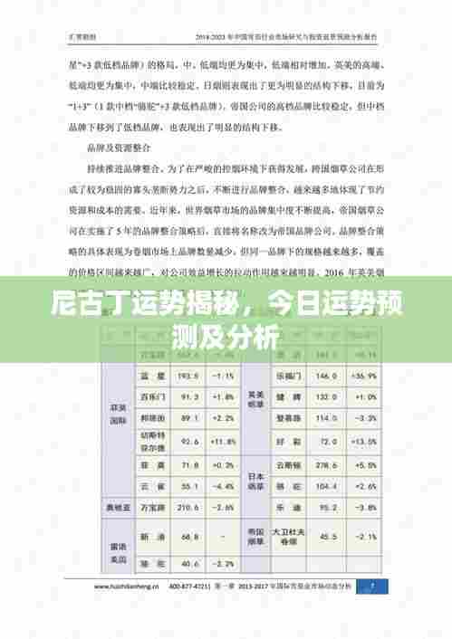 尼古丁运势揭秘,今日运势预测及分析