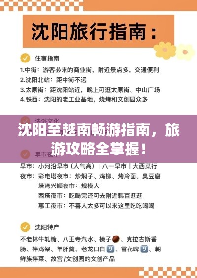 沈阳至越南畅游指南,旅游攻略全掌握!