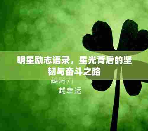明星励志语录，星光背后的坚韧与奋斗之路
