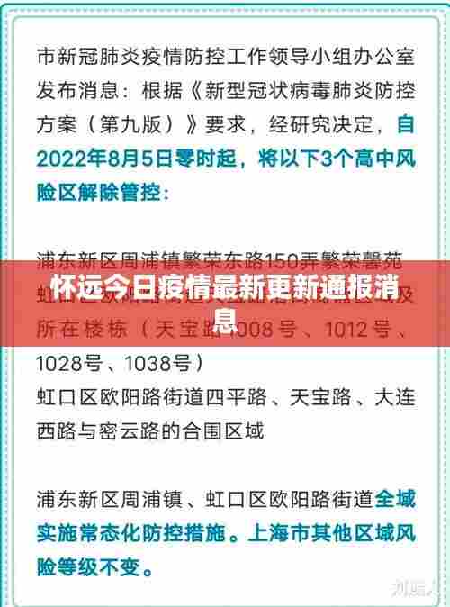 怀远今日疫情最新更新通报消息