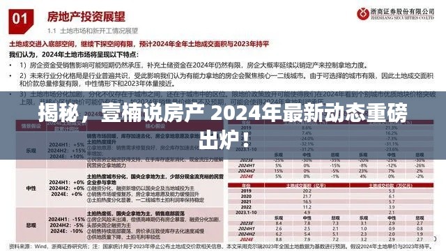揭秘,壹楠说房产 2024年最新动态重磅出炉!