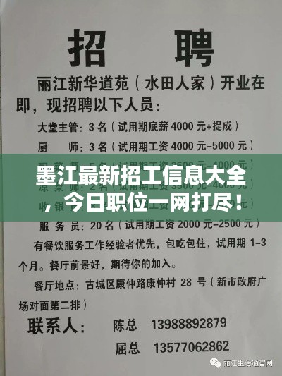 墨江最新招工信息大全,今日职位一网打尽!