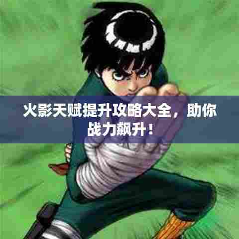 火影天赋提升攻略大全,助你战力飙升!
