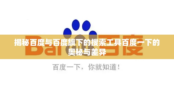 揭秘百度与百度旗下的搜索工具百度一下的奥秘与差异