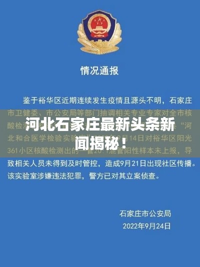 河北石家庄最新头条新闻揭秘!
