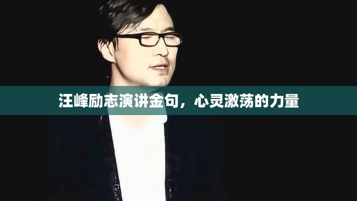 汪峰励志演讲金句,心灵激荡的力量