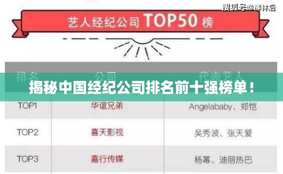 揭秘中国经纪公司排名前十强榜单!