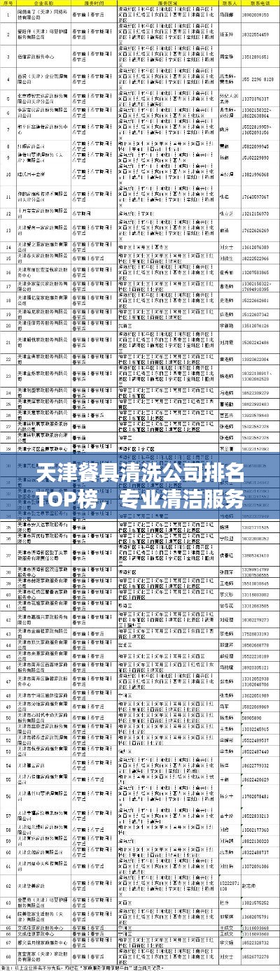 天津餐具清洗公司排名TOP榜，专业清洁服务一览无余！