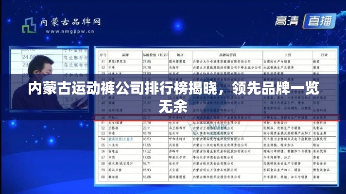 内蒙古运动裤公司排行榜揭晓，领先品牌一览无余