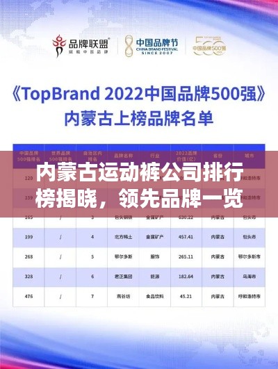 内蒙古运动裤公司排行榜揭晓,领先品牌一览无余