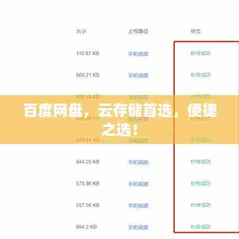 百度网盘,云存储首选,便捷之选!
