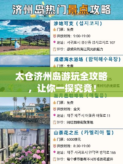 太仓济州岛游玩全攻略,让你一探究竟!