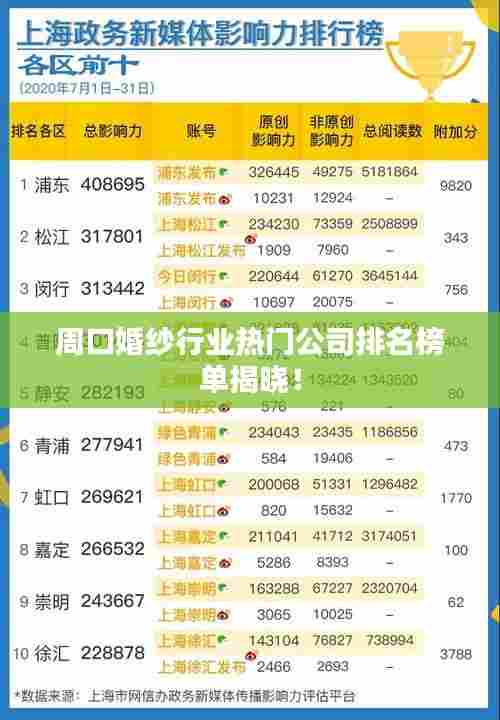 周口婚纱行业热门公司排名榜单揭晓!