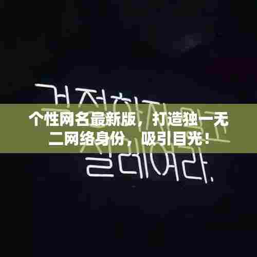 个性网名最新版,打造独一无二网络身份,吸引目光!