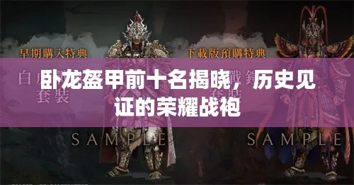 卧龙盔甲前十名揭晓，历史见证的荣耀战袍