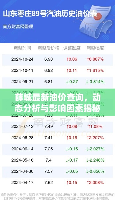 薛城最新油价查询,动态分析与影响因素揭秘