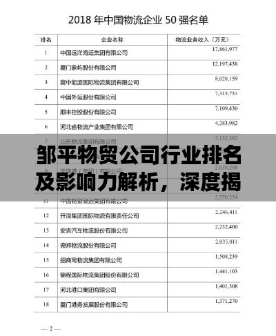 邹平物贸公司行业排名及影响力解析,深度揭秘其市场地位