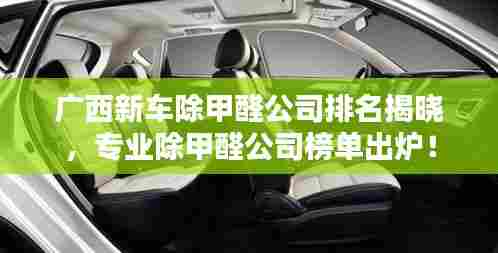 广西新车除甲醛公司排名揭晓，专业除甲醛公司榜单出炉！