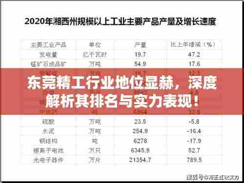 东莞精工行业地位显赫,深度解析其排名与实力表现!
