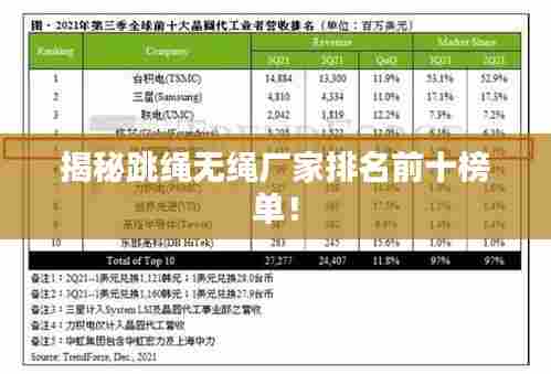 揭秘跳绳无绳厂家排名前十榜单!
