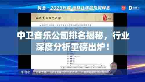 中卫音乐公司排名揭秘,行业深度分析重磅出炉!