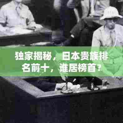 独家揭秘，日本贵族排名前十，谁居榜首？